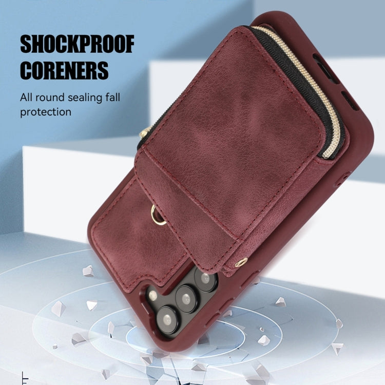 Custodia per telefono con cover posteriore per borsa con cerniera, For Samsung Galaxy S23 5G, For Samsung Galaxy S23+ 5G, For Samsung Galaxy S23 Ultra 5G, For Samsung Galaxy S22 5G