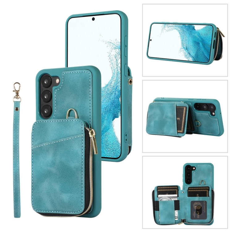 Custodia per telefono con cover posteriore per borsa con cerniera, For Samsung Galaxy S23 5G, For Samsung Galaxy S23+ 5G, For Samsung Galaxy S23 Ultra 5G, For Samsung Galaxy S22 5G