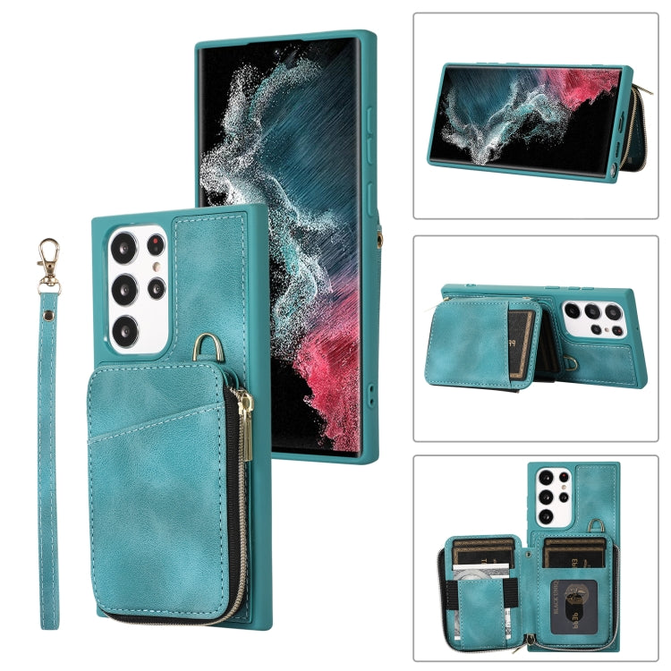 Custodia per telefono con cover posteriore per borsa con cerniera, For Samsung Galaxy S23 5G, For Samsung Galaxy S23+ 5G, For Samsung Galaxy S23 Ultra 5G, For Samsung Galaxy S22 5G