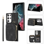 Custodia per telefono con cover posteriore per borsa con cerniera, For Samsung Galaxy S23 5G, For Samsung Galaxy S23+ 5G, For Samsung Galaxy S23 Ultra 5G, For Samsung Galaxy S22 5G
