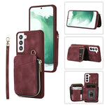Custodia per telefono con cover posteriore per borsa con cerniera, For Samsung Galaxy S23 5G, For Samsung Galaxy S23+ 5G, For Samsung Galaxy S23 Ultra 5G, For Samsung Galaxy S22 5G