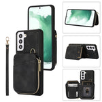 Custodia per telefono con cover posteriore per borsa con cerniera, For Samsung Galaxy S23 5G, For Samsung Galaxy S23+ 5G, For Samsung Galaxy S23 Ultra 5G, For Samsung Galaxy S22 5G