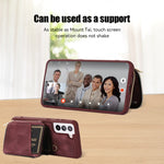 Custodia per telefono con cover posteriore per borsa con cerniera, For Samsung Galaxy S22+ 5G, For Samsung Galaxy S22 Ultra 5G, For Samsung Galaxy S21 FE 5G, For Samsung Galaxy S21 5G