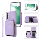 Custodia per telefono con cover posteriore per borsa con cerniera, For Samsung Galaxy S22+ 5G, For Samsung Galaxy S22 Ultra 5G, For Samsung Galaxy S21 FE 5G, For Samsung Galaxy S21 5G