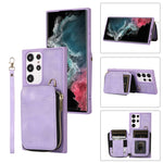 Custodia per telefono con cover posteriore per borsa con cerniera, For Samsung Galaxy S22+ 5G, For Samsung Galaxy S22 Ultra 5G, For Samsung Galaxy S21 FE 5G, For Samsung Galaxy S21 5G