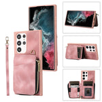 Custodia per telefono con cover posteriore per borsa con cerniera, For Samsung Galaxy S22+ 5G, For Samsung Galaxy S22 Ultra 5G, For Samsung Galaxy S21 FE 5G, For Samsung Galaxy S21 5G