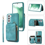 Custodia per telefono con cover posteriore per borsa con cerniera, For Samsung Galaxy S22+ 5G, For Samsung Galaxy S22 Ultra 5G, For Samsung Galaxy S21 FE 5G, For Samsung Galaxy S21 5G