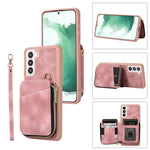 Custodia per telefono con cover posteriore per borsa con cerniera, For Samsung Galaxy S22+ 5G, For Samsung Galaxy S22 Ultra 5G, For Samsung Galaxy S21 FE 5G, For Samsung Galaxy S21 5G