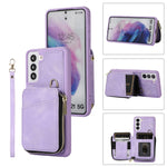 Custodia per telefono con cover posteriore per borsa con cerniera, For Samsung Galaxy S22+ 5G, For Samsung Galaxy S22 Ultra 5G, For Samsung Galaxy S21 FE 5G, For Samsung Galaxy S21 5G