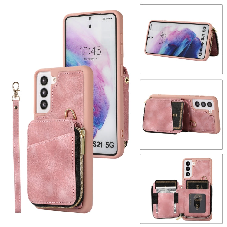 Custodia per telefono con cover posteriore per borsa con cerniera, For Samsung Galaxy S22+ 5G, For Samsung Galaxy S22 Ultra 5G, For Samsung Galaxy S21 FE 5G, For Samsung Galaxy S21 5G
