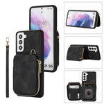 Custodia per telefono con cover posteriore per borsa con cerniera, For Samsung Galaxy S22+ 5G, For Samsung Galaxy S22 Ultra 5G, For Samsung Galaxy S21 FE 5G, For Samsung Galaxy S21 5G