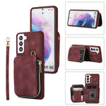 Custodia per telefono con cover posteriore per borsa con cerniera, For Samsung Galaxy S21+ 5G, For Samsung Galaxy S21 Ultra 5G, For Samsung Galaxy S20, For Samsung Galaxy S20+