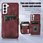 Custodia per telefono con cover posteriore per borsa con cerniera, For Samsung Galaxy S21+ 5G, For Samsung Galaxy S21 Ultra 5G, For Samsung Galaxy S20, For Samsung Galaxy S20+
