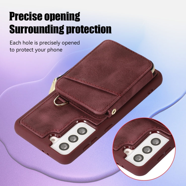 Custodia per telefono con cover posteriore per borsa con cerniera, For Samsung Galaxy S21+ 5G, For Samsung Galaxy S21 Ultra 5G, For Samsung Galaxy S20, For Samsung Galaxy S20+