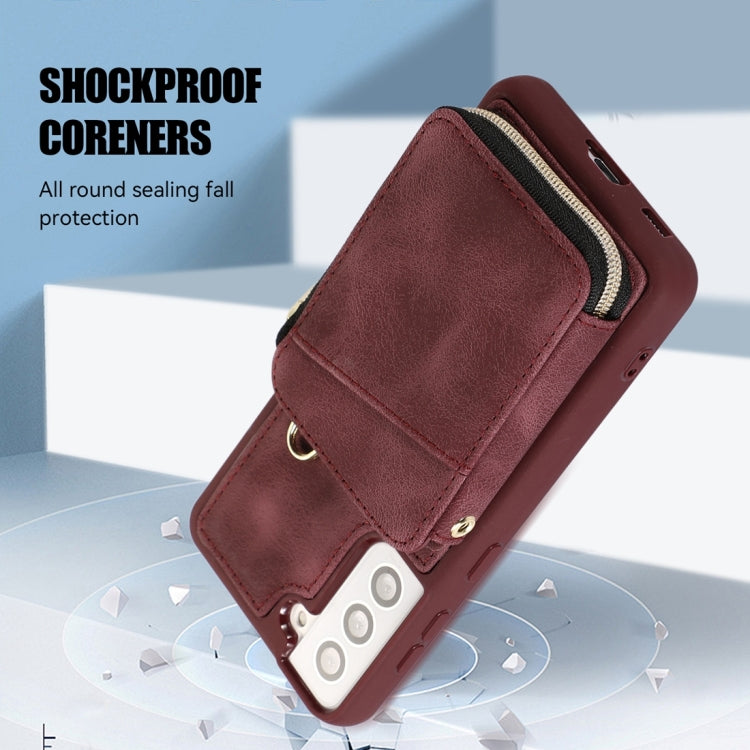 Custodia per telefono con cover posteriore per borsa con cerniera, For Samsung Galaxy S21+ 5G, For Samsung Galaxy S21 Ultra 5G, For Samsung Galaxy S20, For Samsung Galaxy S20+