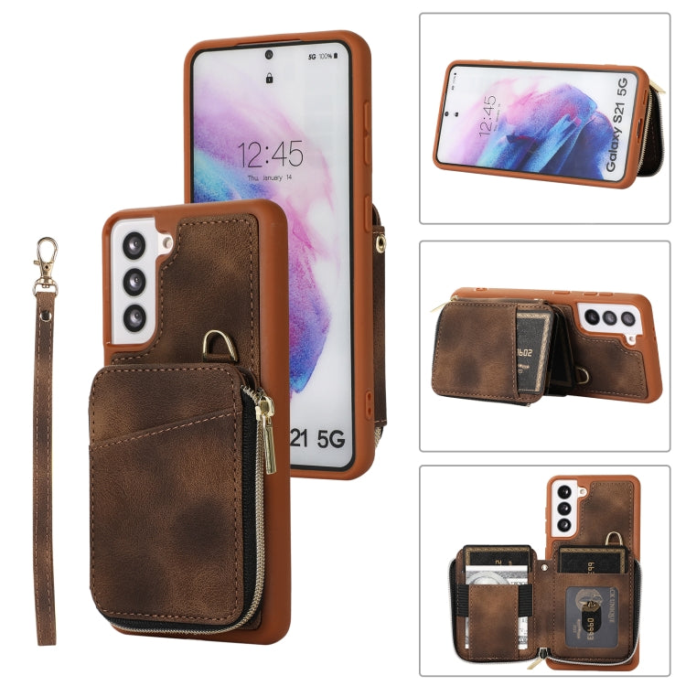 Custodia per telefono con cover posteriore per borsa con cerniera, For Samsung Galaxy S21+ 5G, For Samsung Galaxy S21 Ultra 5G, For Samsung Galaxy S20, For Samsung Galaxy S20+
