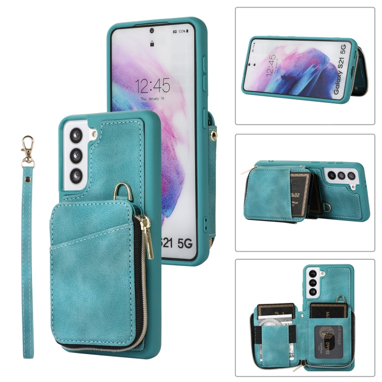 Custodia per telefono con cover posteriore per borsa con cerniera, For Samsung Galaxy S21+ 5G, For Samsung Galaxy S21 Ultra 5G, For Samsung Galaxy S20, For Samsung Galaxy S20+