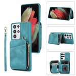 Custodia per telefono con cover posteriore per borsa con cerniera, For Samsung Galaxy S21+ 5G, For Samsung Galaxy S21 Ultra 5G, For Samsung Galaxy S20, For Samsung Galaxy S20+