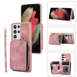 Custodia per telefono con cover posteriore per borsa con cerniera, For Samsung Galaxy S21+ 5G, For Samsung Galaxy S21 Ultra 5G, For Samsung Galaxy S20, For Samsung Galaxy S20+