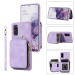 Custodia per telefono con cover posteriore per borsa con cerniera, For Samsung Galaxy S21+ 5G, For Samsung Galaxy S21 Ultra 5G, For Samsung Galaxy S20, For Samsung Galaxy S20+