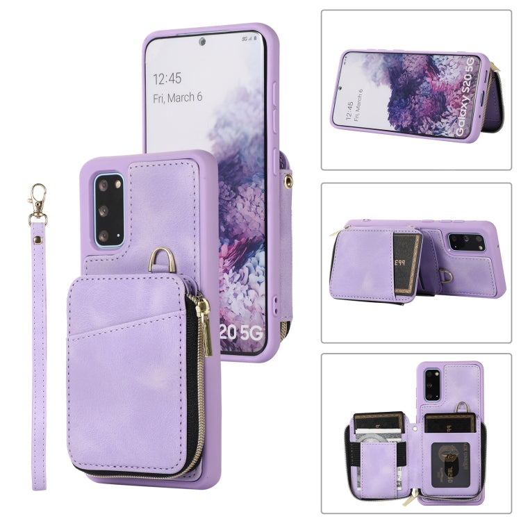 Custodia per telefono con cover posteriore per borsa con cerniera, For Samsung Galaxy S21+ 5G, For Samsung Galaxy S21 Ultra 5G, For Samsung Galaxy S20, For Samsung Galaxy S20+