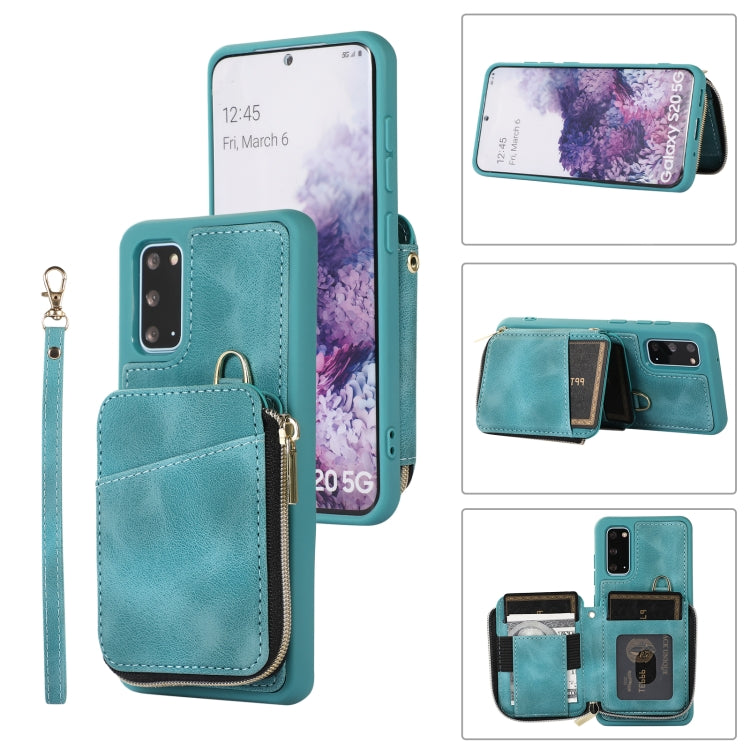 Custodia per telefono con cover posteriore per borsa con cerniera, For Samsung Galaxy S21+ 5G, For Samsung Galaxy S21 Ultra 5G, For Samsung Galaxy S20, For Samsung Galaxy S20+