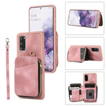Custodia per telefono con cover posteriore per borsa con cerniera, For Samsung Galaxy S21+ 5G, For Samsung Galaxy S21 Ultra 5G, For Samsung Galaxy S20, For Samsung Galaxy S20+