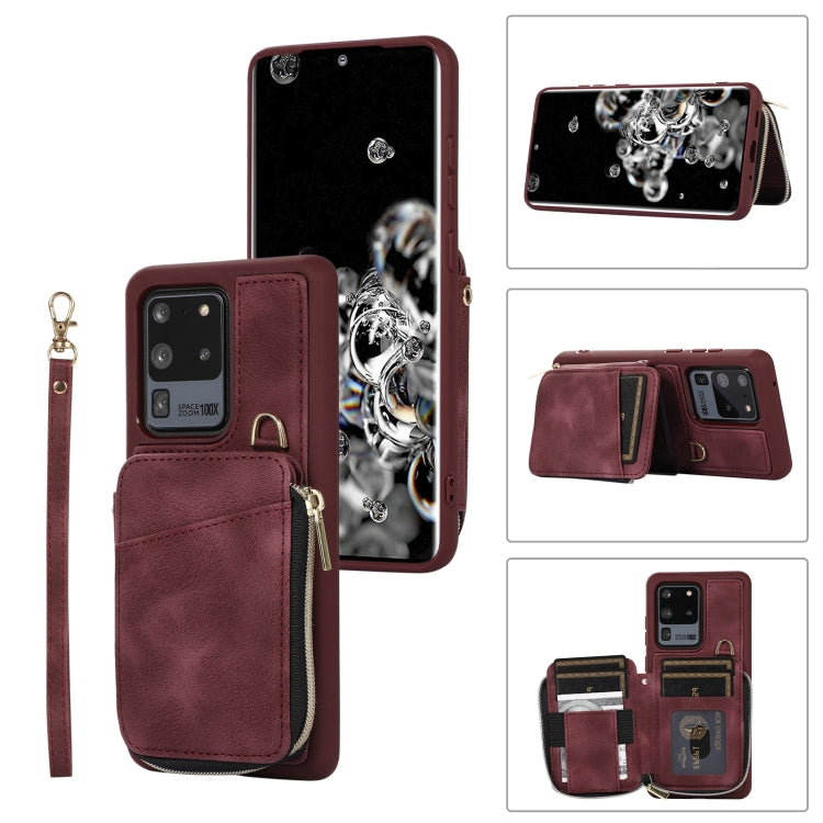 Custodia per telefono con cover posteriore per borsa con cerniera, For Samsung Galaxy S20 Ultra, For Samsung Galaxy S20 FE
