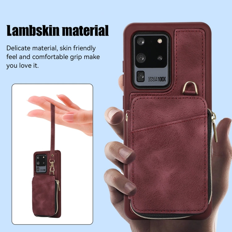 Custodia per telefono con cover posteriore per borsa con cerniera, For Samsung Galaxy S20 Ultra, For Samsung Galaxy S20 FE