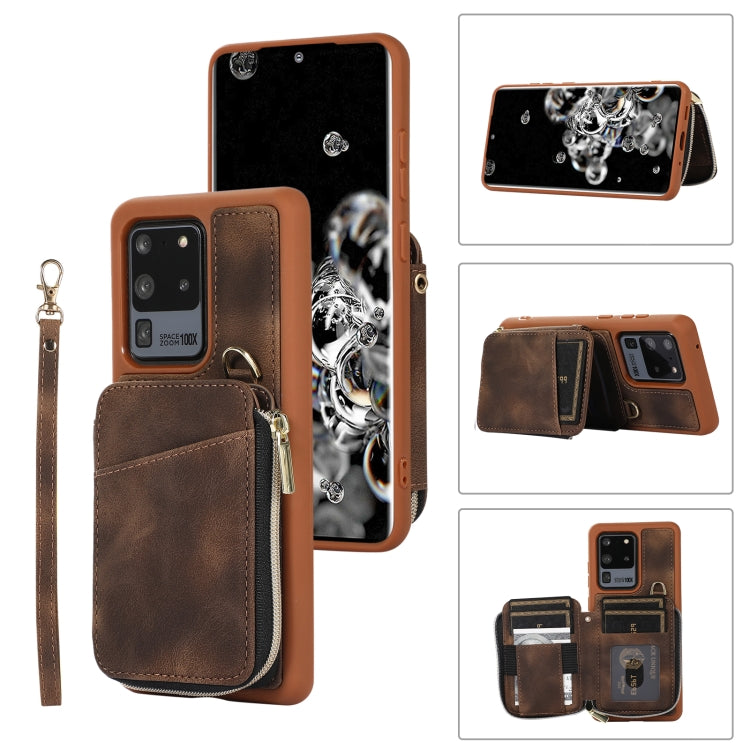 Custodia per telefono con cover posteriore per borsa con cerniera, For Samsung Galaxy S20 Ultra, For Samsung Galaxy S20 FE