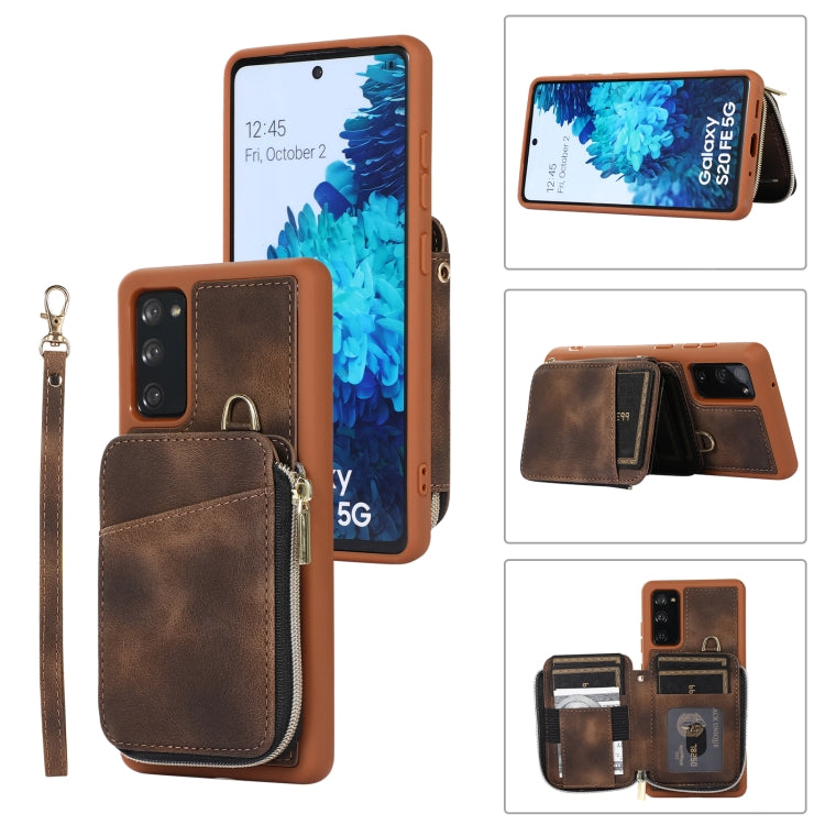 Custodia per telefono con cover posteriore per borsa con cerniera, For Samsung Galaxy S20 Ultra, For Samsung Galaxy S20 FE