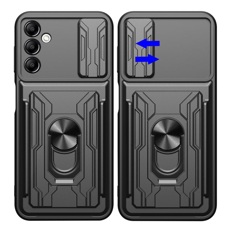 Custodia per telefono scorrevole Camshield TPU + PC con slot per schede, For Samsung Galaxy A14 5G / 4G