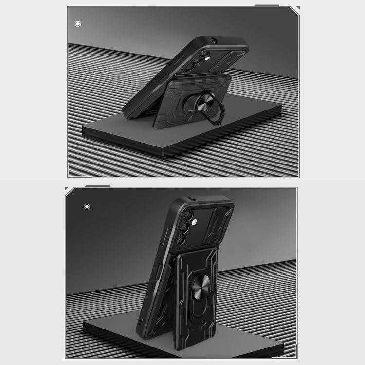 Custodia per telefono scorrevole Camshield TPU + PC con slot per schede, For Samsung Galaxy A14 5G / 4G