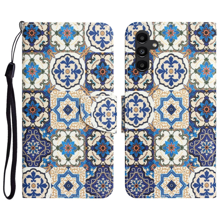 Custodia per telefono in pelle con disegno colorato, For Samsung Galaxy A24 4G