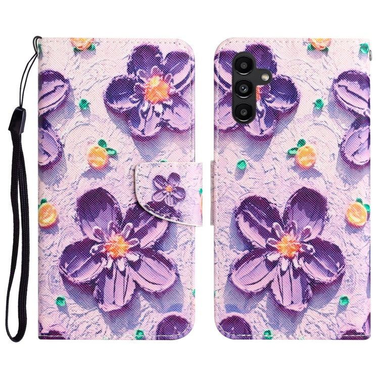 Custodia per telefono in pelle con disegno colorato, For Samsung Galaxy A24 4G
