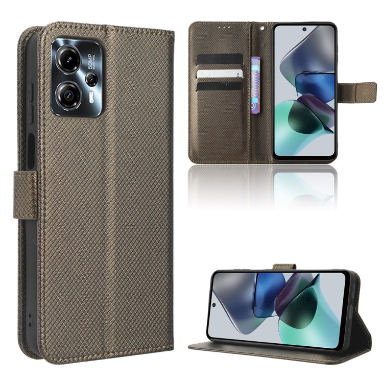 Custodia per telefono in pelle con trama a diamante, For Motorola Moto G13 / G23 4G, For Motorola Moto G53 5G, For Motorola Moto G73 5G, For OPPO Find N2