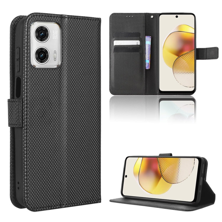 Custodia per telefono in pelle con trama a diamante, For Motorola Moto G13 / G23 4G, For Motorola Moto G53 5G, For Motorola Moto G73 5G, For OPPO Find N2