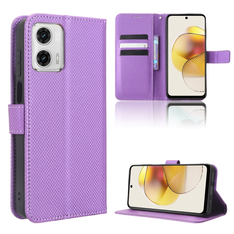 Custodia per telefono in pelle con trama a diamante, For Motorola Moto G13 / G23 4G, For Motorola Moto G53 5G, For Motorola Moto G73 5G, For OPPO Find N2