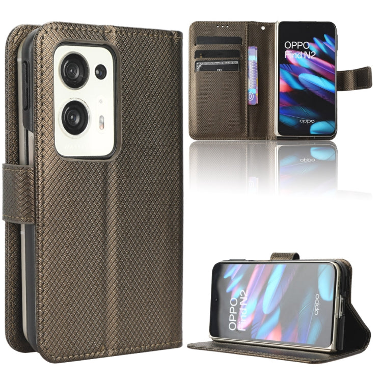 Custodia per telefono in pelle con trama a diamante, For Motorola Moto G13 / G23 4G, For Motorola Moto G53 5G, For Motorola Moto G73 5G, For OPPO Find N2