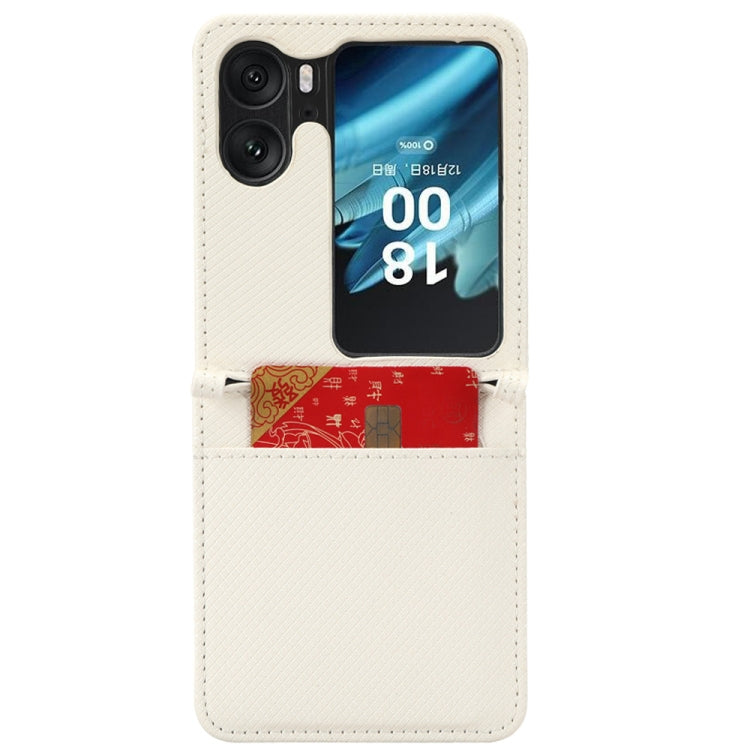 Custodia in pelle con trama a diamante per OPPO Find N2 Flip