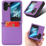 Custodia in pelle con trama a diamante per OPPO Find N2 Flip