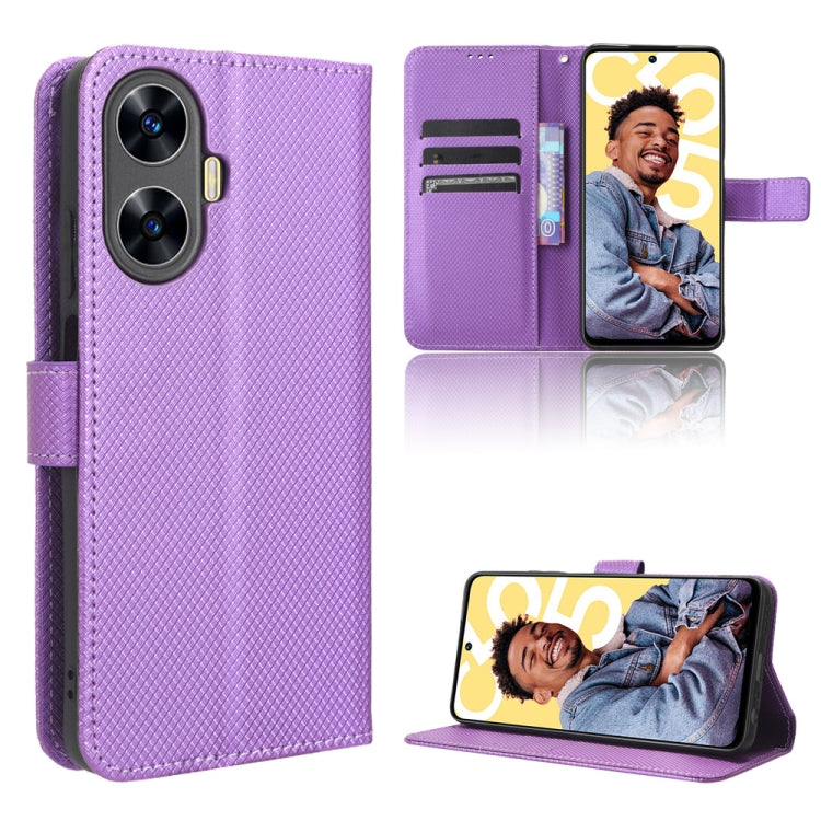 Custodia in pelle con trama a diamante per OPPO Find N2 Flip