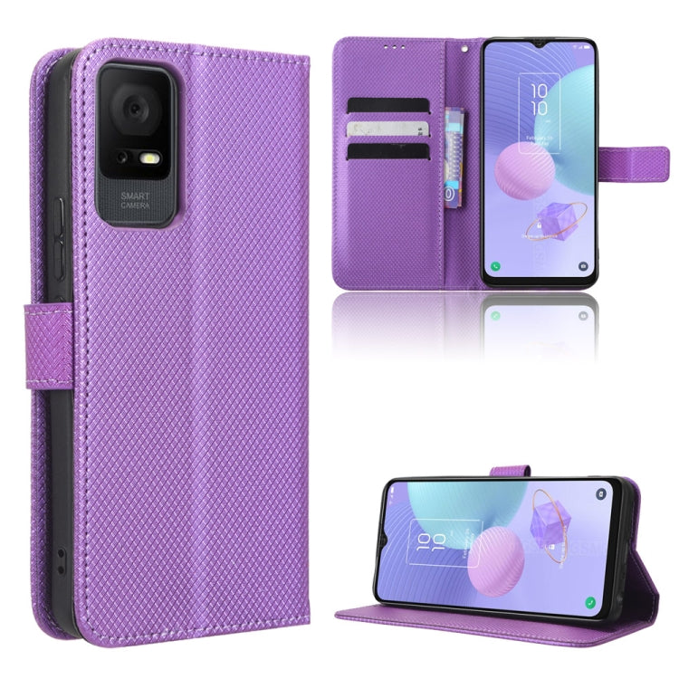 Custodia in pelle con trama a diamante per OPPO Find N2 Flip