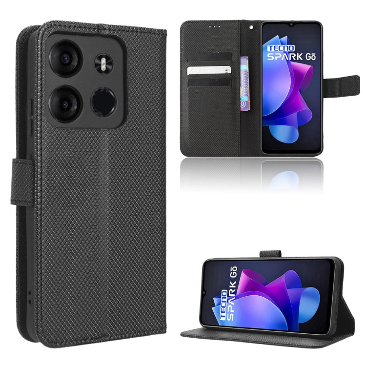 Custodia per telefono in pelle con trama a diamante, For TCL Ion X, For Tecno Spark Go 2023, For vivo V27 / V27 Pro / S16 / S16 Pro, For vivo V27e / S16e