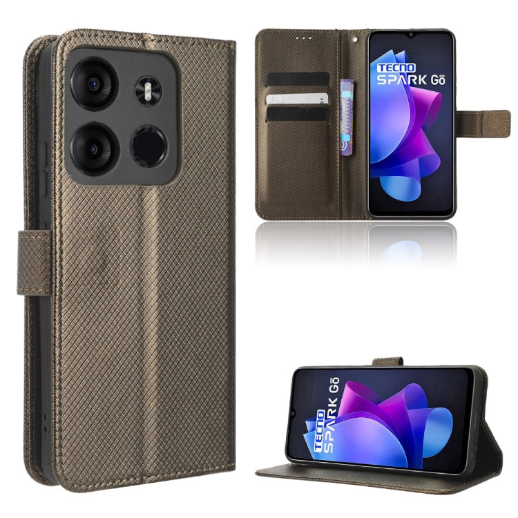Custodia per telefono in pelle con trama a diamante, For TCL Ion X, For Tecno Spark Go 2023, For vivo V27 / V27 Pro / S16 / S16 Pro, For vivo V27e / S16e