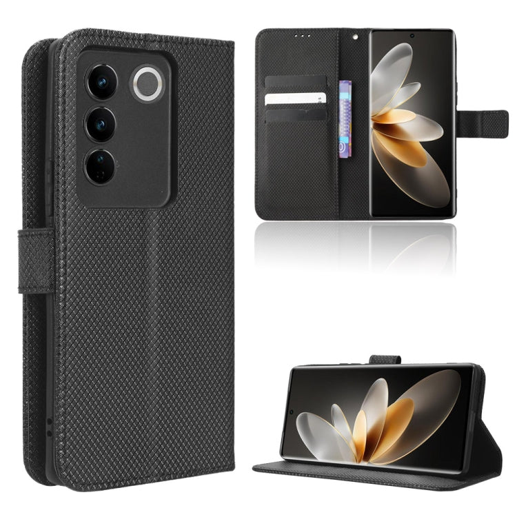 Custodia per telefono in pelle con trama a diamante, For TCL Ion X, For Tecno Spark Go 2023, For vivo V27 / V27 Pro / S16 / S16 Pro, For vivo V27e / S16e