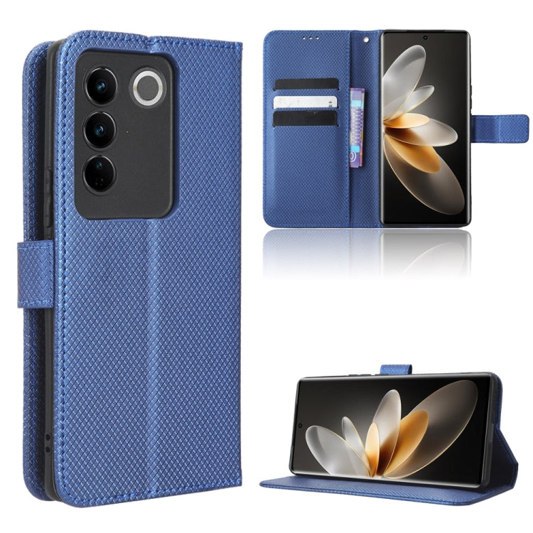 Custodia per telefono in pelle con trama a diamante, For TCL Ion X, For Tecno Spark Go 2023, For vivo V27 / V27 Pro / S16 / S16 Pro, For vivo V27e / S16e