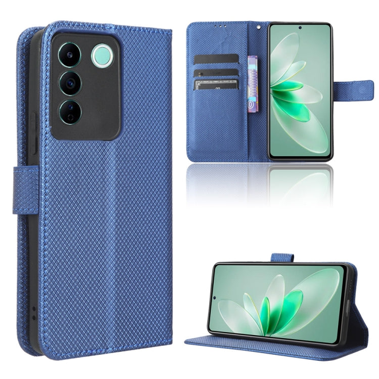 Custodia per telefono in pelle con trama a diamante, For TCL Ion X, For Tecno Spark Go 2023, For vivo V27 / V27 Pro / S16 / S16 Pro, For vivo V27e / S16e