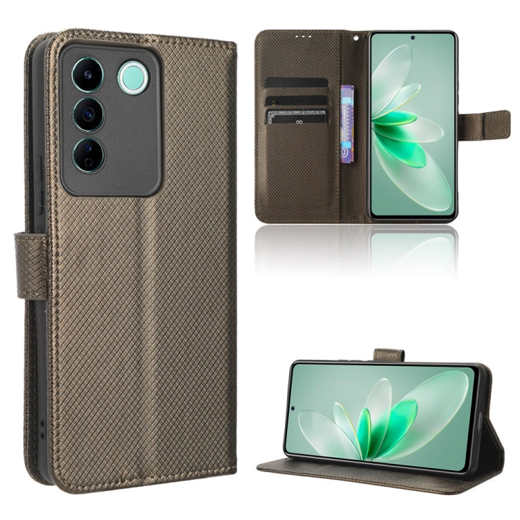 Custodia per telefono in pelle con trama a diamante, For TCL Ion X, For Tecno Spark Go 2023, For vivo V27 / V27 Pro / S16 / S16 Pro, For vivo V27e / S16e