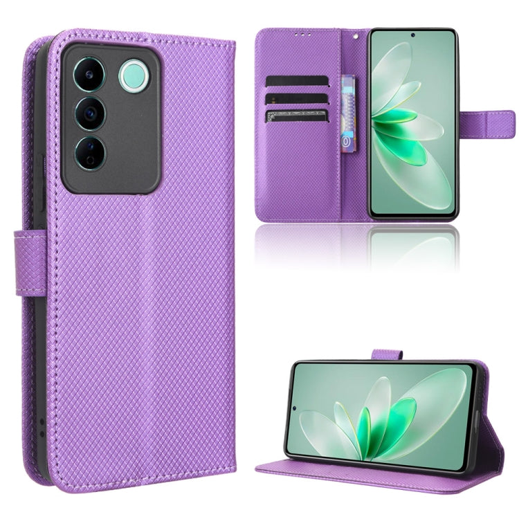 Custodia per telefono in pelle con trama a diamante, For TCL Ion X, For Tecno Spark Go 2023, For vivo V27 / V27 Pro / S16 / S16 Pro, For vivo V27e / S16e